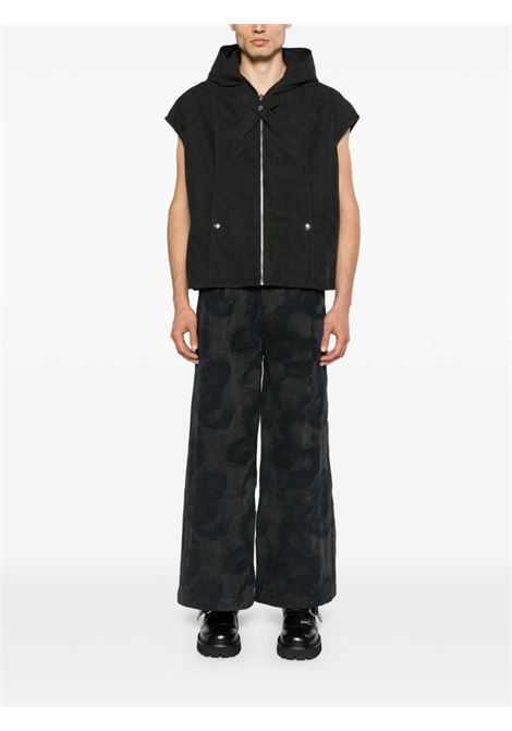 Black Dragon high-rise wide-leg jeans Feng Chen Wang - men FENG CHEN WANG | FUS17TR13BLK